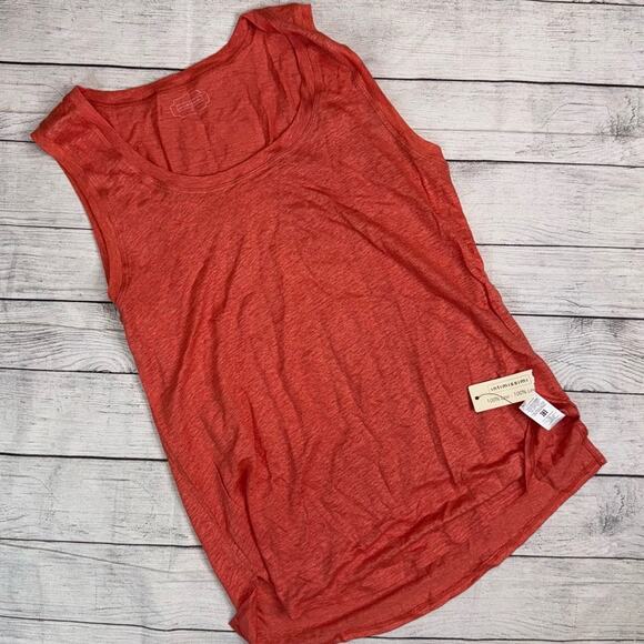 Intimissimi NWT Women's 100% Flax Linen Tank Top in Dark Peach Size Small - Picture 1 of 11